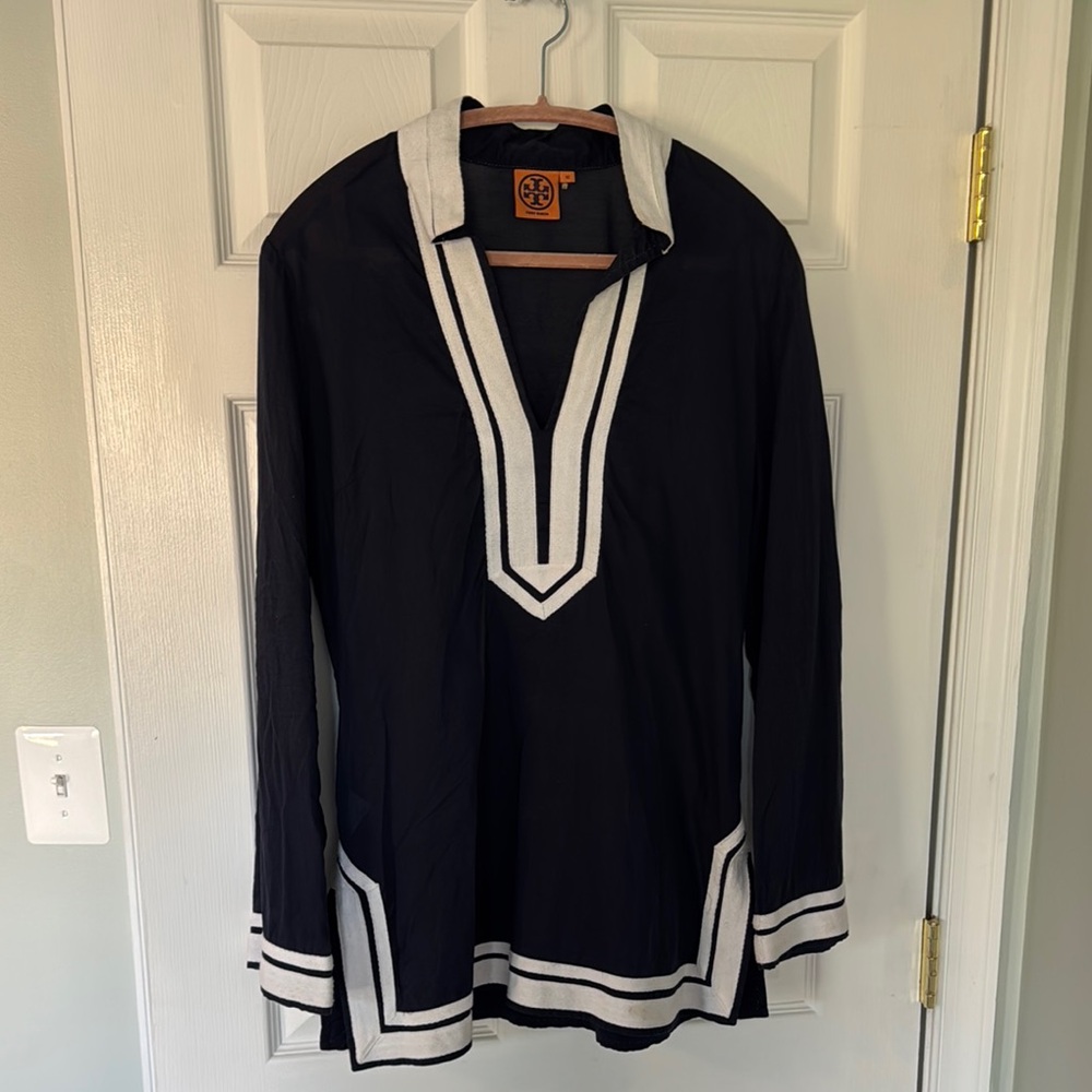 Tory Burch Navy Long Sleeve Tunic size 12